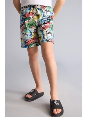 DeFacto Desenli Deniz Şortu Erkek ÇOCUK H1799A826HS