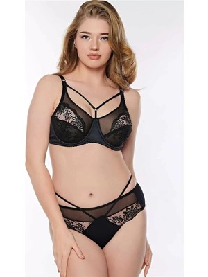 bebekokusu Balenli Desteksiz Dolgusuz Toparlayıcı Yaka Detaylı Dantelli Küçültücü Sütyen ve Slip Takım
