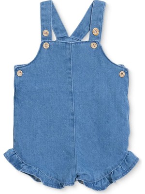 Hellobaby Kız Bebek Kısa Tulum Düğmeli Modelli Yaka Atlet Reçme