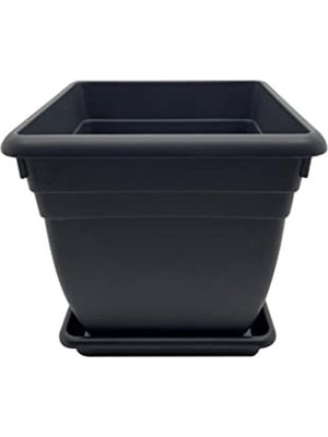 Villa Kare Saksı Siyah Renk 18 Litre
