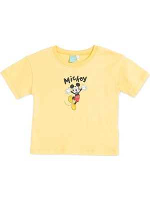 Disney Erkek Bebek Lisans Tişört Lisans Baskılı Bisiklet Yaka Kısa Kol