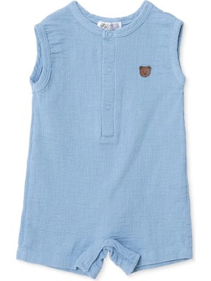 Hellobaby Erkek Bebek Kısa Tulum Çıtçıtlı Bisiklet Yaka Atlet Reçme