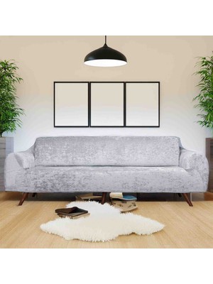 Nurluk 3 Kişlik Bir Adet Kadife Kumaş Lastikli Esnek Çok Kaliteli Koltuk Kılıfı