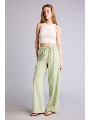 DeFacto Wide Leg Keten Karışımlı Pantolon E1981AX26SM