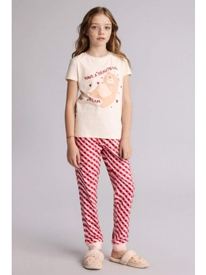 DeFacto Regular Fit 2'li Pijama Takımı Kız Çocuk H0151A826SP