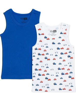 Hellobaby Erkek Bebek 2li Atlet Araba Baskılı Bisiklet Yaka Sleeveless