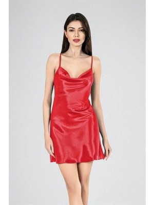 Pileli Store Pilelistore Kısa Gecelik Degaje  Kırmızı 7740