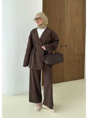 Moda Aksa Kimono Keten Takım