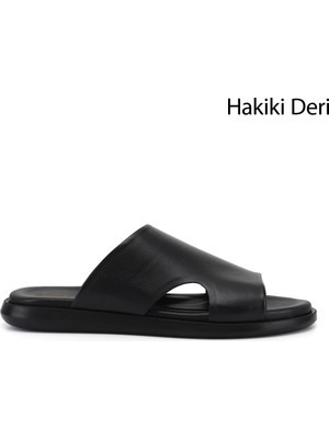Gönderi(r) Erkek Siyah  Hakiki Deri Terlik