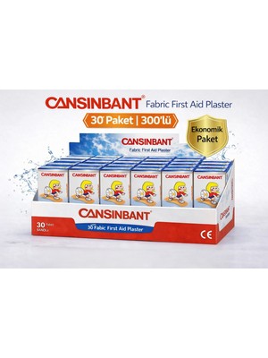 Nil Avm Cansinbant Bez Yarabandı 10 Lu 30 Paket 1,9 x 7,2 cm Fabric First Aid Plaster