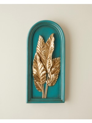 English Home Polin Polyresin Duvar Aksesuarı 15X3X32,5 cm Yeşil-Gold