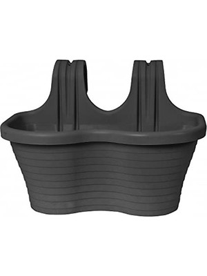 Serinova Tom4 Askılı Balkon Saksı No:4 37 Cm, 6,5 Litre Antrasit