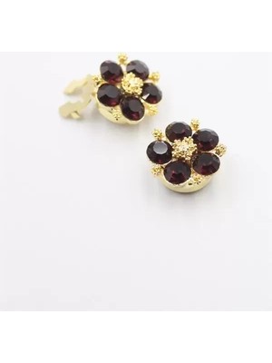 Herşey Trend Herşeytrend Taşlı Düğme Broşu - Kırmızı