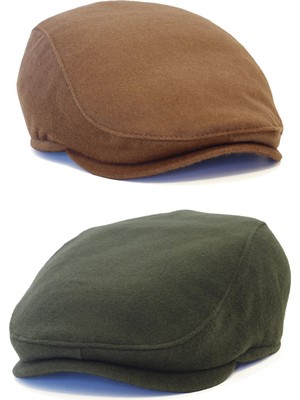 Capstories 2'li Kışlık Kasket Takımı - Yün Kaşmir Kumaş - Standart Beden Şapkalar