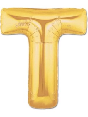 Uravas Store T Harf Folyo Balon Altın Renk 40 Inç