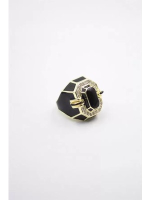 Herşey Trend Herşeytrend Mineli Yüzük - Siyah