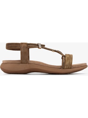 Valmenti Kadın Hakiki Deri Camel Düz Sandalet 1141 47962-4 Bn Sndlt Y26 Camel/bronze/strass