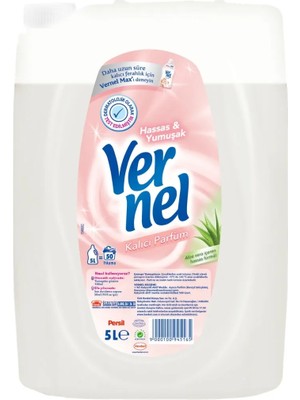 Vernel 5 lt Konsantre Çamaşır Yumuşatıcısı – Hassas Ciltlere Uygun, Renk Koruma, Dermatolojik Onaylı, Türkiye Üretimi