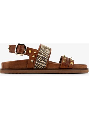Valmenti Kadın Deri & Tekstil Taba Düz Sandalet 1141 505 Bn Sndlt Y26 Tan Leather