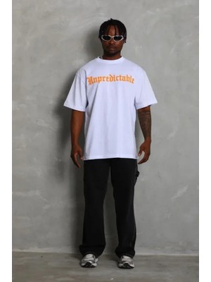 Modenya Erkek Baskılı T-Shirt Kısa Kol Bisiklet Yaka Regular Fit Rahat Kalıp Günlük Tişört - Beyaz