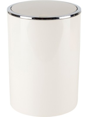 PremiumPort Şık Bej Çöp Kovası, 6 Litre, Ev ve Ofis Kullanımı Için Ideal