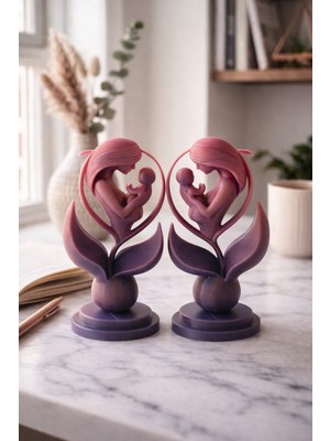 My Craft 3D MYCRAFT3D 2'li Anne ve Çocuk Figürlü Anneler Gününe Özel Hediyelik Dekoratif Biblo