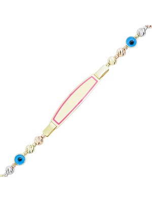 Ema Jewellery Pembe Mineli Çocuk Künyesi