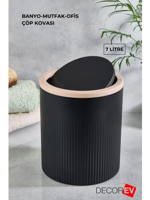 PremiumPort Şık 7 Litre Çöp Kovası – Ofis, Mutfak ve Banyo Için Ideal Seçenek