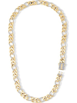 Ema Jewellery Taşlı Figaro Zincir