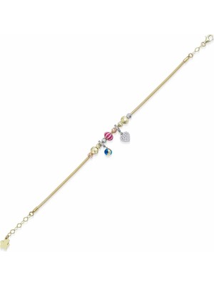 Ema Jewellery Altın Nazar Boncuklu Şans Bileklik
