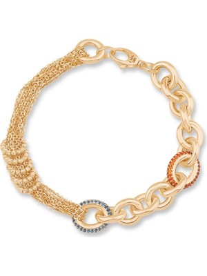 Ema Jewellery Renkli Taşlı Zincir Altın Bileklik