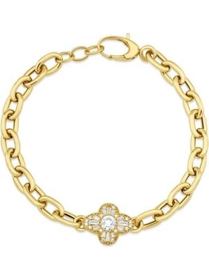 Genola Altın Taşlı Tasarım Bileklik