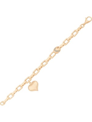 Ema Jewellery Italyan Tasarım Altın Kalp Bileklik