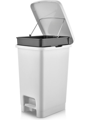 PremiumPort Pratik Iç Kovalı Pedallı 15 Litre Çöp Kovası, Temizlikte Kolaylık