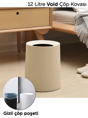 PremiumPort Sihirli Iç Kovalı Çöp Kovası, Şık ve Pratik Ev ve Ofis Kullanımı