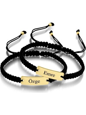 Ema Jewellery Isim Yazılabilen Örgü Altın Bileklik