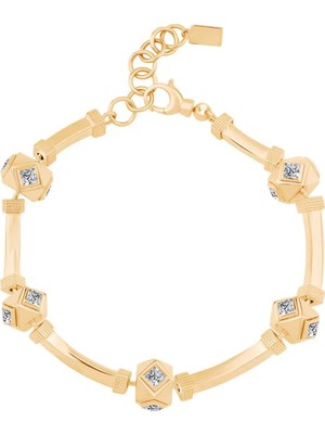 Ema Jewellery Kare Taşlı Silindir Bileklik