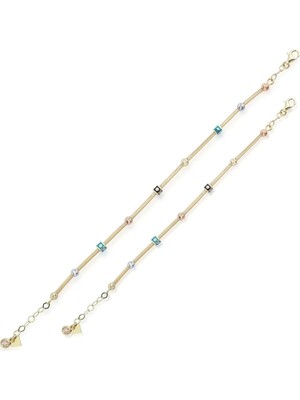Ema Jewellery Anne Çocuk Mineli Ikili Set Altın Bileklik