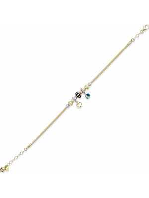 Ema Jewellery Altın Nazar Boncuklu Şans Bileklik