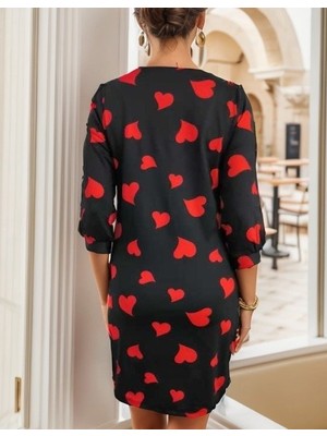 Periliçekeçe Kadın Uzun Kollu Bisiklet Yaka Dalgıç Mini Boy Elbise