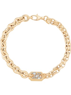 Ema Jewellery Taşlı Çift Zincir Tasarım Bileklik