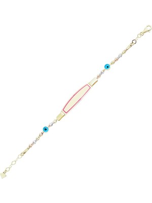 Ema Jewellery Pembe Mineli Çocuk Künyesi