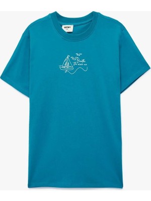 Koton Erkek Çocuk Pamuklu Kısa Kollu Bisiklet Yaka Baskılı Tişört