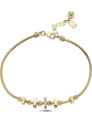 Seval Kuyumculuk Altın Taş Detaylı Bileklik