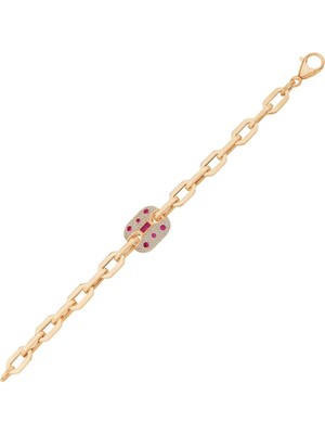 Ema Jewellery Taşlı Zincir Altın Bileklik