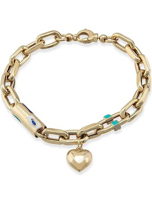 Seval Kuyumculuk Kalp Charmlı Altın Bileklik