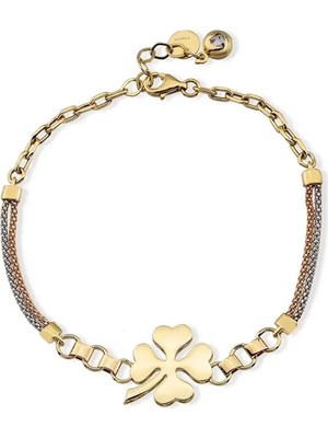 Seval Kuyumculuk Yonca Detaylı Iki Renkli Bileklik