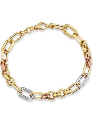 Seval Kuyumculuk Üç Renkli Altın Zincir Bileklik