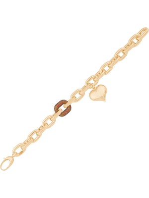 Ema Jewellery Italyan Tasarım Kalp Sallantılı Altın Bileklik