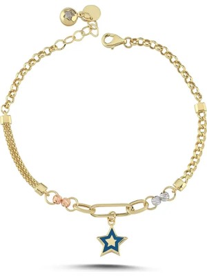 Seval Kuyumculuk Mineli Altın Yıldız Bileklik